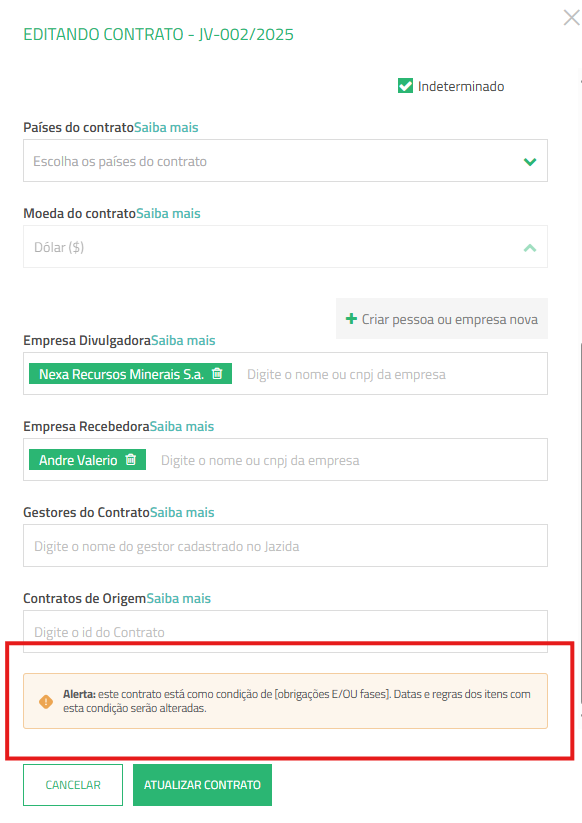 Nova funcionalidade no módulo de contratos: gestão de prazos automáticos entre fases e/ou obrigações