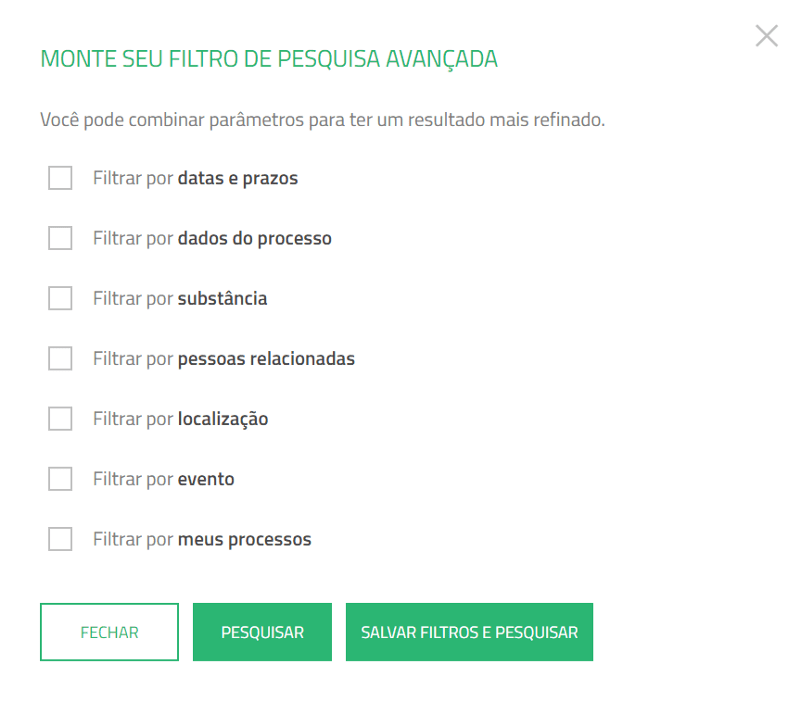 Como pesquisar processos minerários por substância, empresa, ou parâmetros combinados?