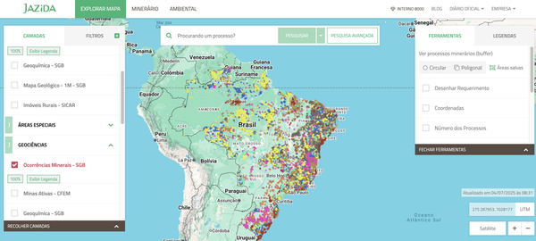 Como usar as camadas do Jazida para análises geológicas, ambientais e territoriais
