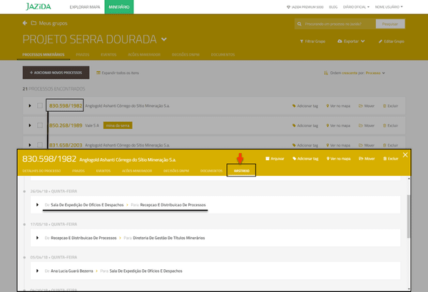 Rastreie seu processo na ANM