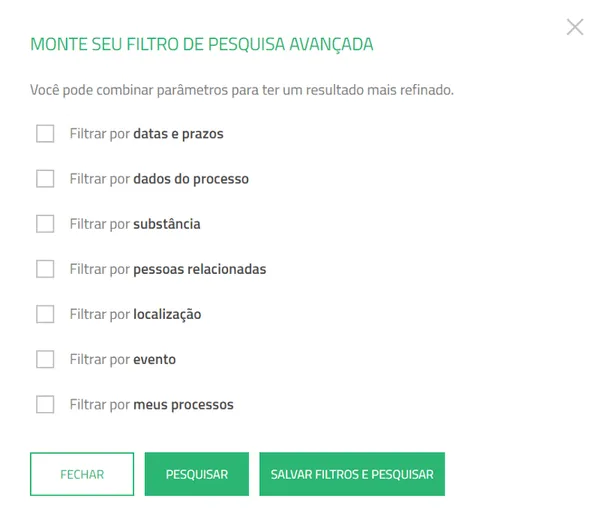 Como pesquisar processos minerários por substância, empresa, ou parâmetros combinados?